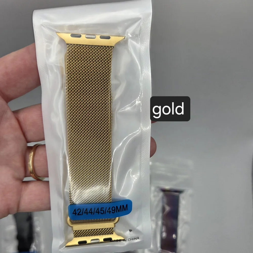 Apple Magnetic Milanese Loop Watch Bands - Black, Gold, Silver, Rainbow
